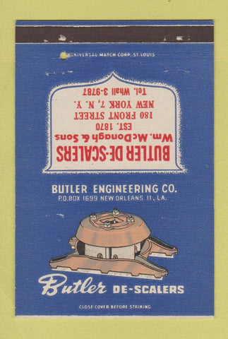 Matchbook Cover - Butler De Scalers New Orleans LA New York City 40 Strike
