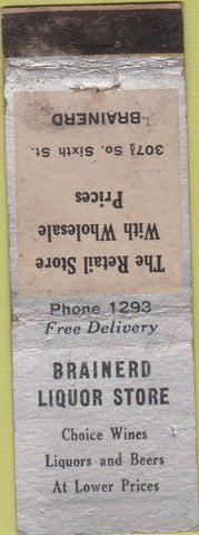 Matchbook Cover - Brainerd Liquor Store MN POOR