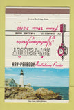 Matchbook Cover - Hay and Peabody Ambulance Portland ME lighthouse 40 Strike