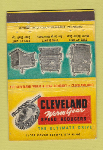 Matchbook Cover - Cleveland Worm Gear OH Speed Reducers 40 Strike
