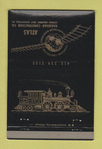 Matchbook Cover - Atlas Railroad Construction West Bentleyville PA 40 Strike