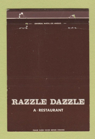 Matchbook Cover - Razzle Dazzle Restaurant Santa Monica CA CREASED 40 Strike