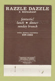 Matchbook Cover - Razzle Dazzle Restaurant Santa Monica CA CREASED 40 Strike