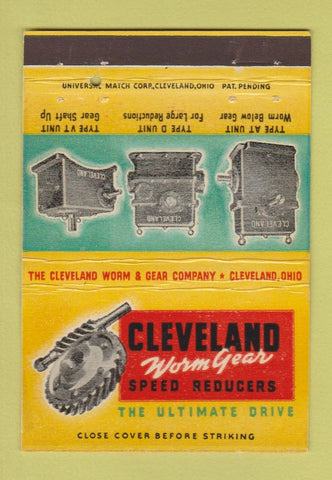Matchbook Cover - Cleveland Worm Gear OH Speed Reducers 40 Strike