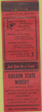 Matchbook Cover - Golden State Winery Los Angeles CA