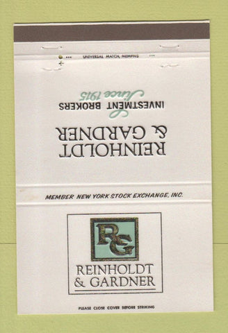 Matchbook Cover - Reinholdt & Gardner Investments St Louis MO 40 Strike