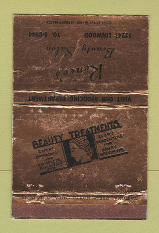 Matchbook Cover - Renee's Beauty Salon WEAR 40 Strike