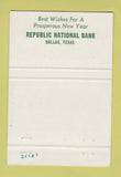 Matchbook Cover - Republic National Bank Dallas TX Christmas #1 40 Strike