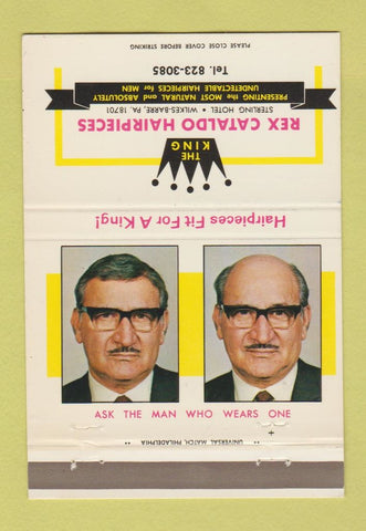 Matchbook Cover - Rex Cataldo Hairpieces Toupee Wilkes Barre PA 40 Strike
