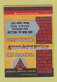 Matchbook Cover Old American Asphalt Roof Sid Van der Miller Dallas TX 40 Strike