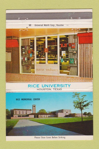Matchbook Cover - Rice University Houston TX 40 Strike