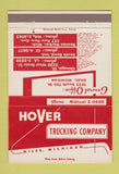 Matchbook Cover - Hover Trucking Company Niles MI  40 Strike