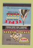 Matchbook Cover - Yellow Jacket Tepee Coal Cincinnati OH 40 Strike
