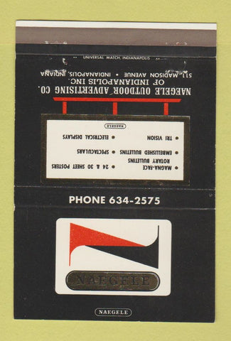 Matchbook Cover - Naegele Outdoor Advertising Indianapolis IN 40 Strike