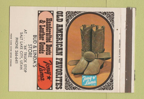 Matchbook Cover - Tony Lama Cowboy Boots Salt Lake City UT 40 Strike