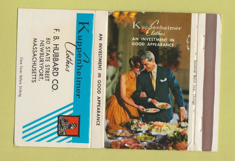 Matchbook Cover - Kuppenheimer Men's Clothes Newburyport MA 40 Strike