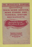 Matchbook Cover - Interstate Company News Stands 40 Strike