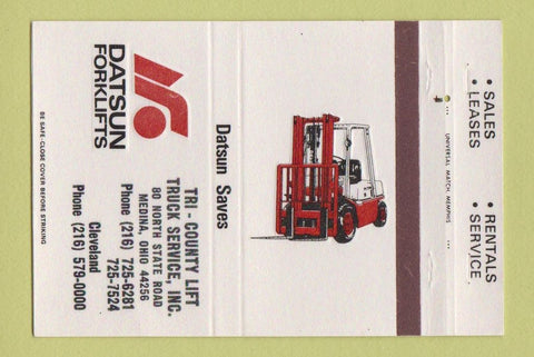 Matchbook Cover - Datsun Fork Lifts Medina OH 40 Strike