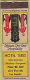 Matchbook Cover - Hotel Teris Los Angeles CA Universal 30s WEAR