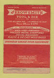Matchbook Cover - Arrow Smith Tool Die Los Angeles CA WORN 40 Strike