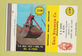 Matchbook Cover Erie Strayer RB Wing Construction Equipment Albany NY 40 Strike