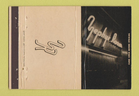 Matchbook Cover - Zephyr Room Shaker Heights OH 40 Strike