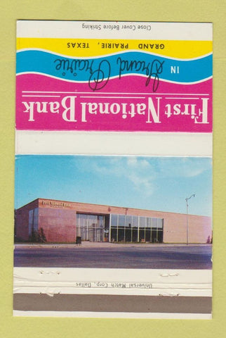 Matchbook Cover - First National Bank Grand Prairie TX 40 Strike