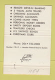 Matchbook Cover - First National Bank Weirton WV 40 Strike