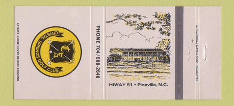 Matchbook Cover - Crystal Springs Golf Club Pineville NC 30 Strike
