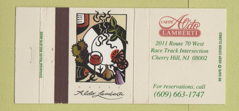 Matchbook Cover - Cafe Aldo Lamberti Cherry Hill NJ 30 Strike