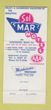 Matchbook Cover - Sol Mar Motel Jacksonville Beach FL 30 Strike