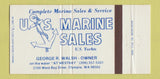 Matchbook Cover - US Marine Sales Yachts Olympia WA 30 Strike