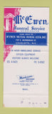 Matchbook Cover - McEwen Funeral Service Charlotte NC 30 Strike