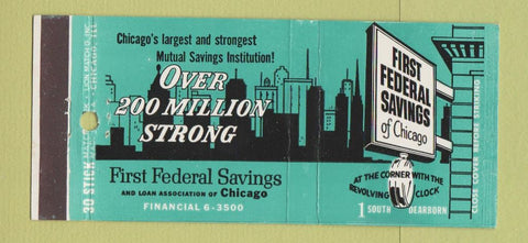 Matchbook Cover - First Federal Savings Chicago IL 30 Stick