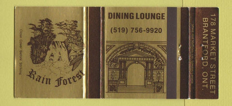 Matchbook Cover - Rain Forest Restaurant Brantford ON 30 Strike
