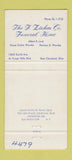 Matchbook Cover - F Ziehm Funeral Home East Cleveland OH 30 Strike