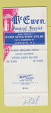 Matchbook Cover - McEwen Funeral Service Charlotte NC 30 Strike