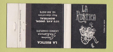 Matchbook Cover - La Rustica Italian Restaurant Montreal QC 30 Strike