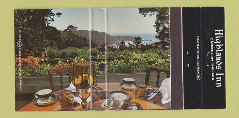 Matchbook Cover - Highlands Inn Carmel by the Sea CA 30 Strike