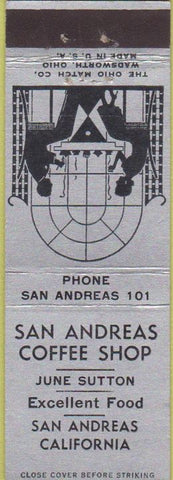 Matchbook Cover - San Andreas Coffee Shop CA