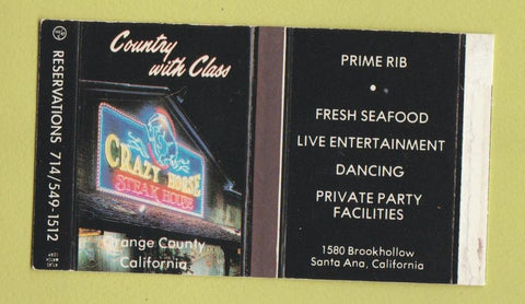 Matchbox - Crazy Horse Steak House Santa Ana CA