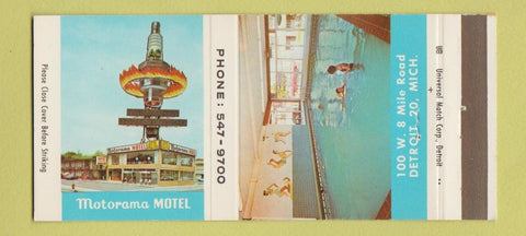 Matchbook Cover - Motorama Motel Detroit MI 30 Strike