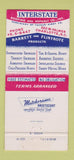 Matchbook Cover - Interstate Roofing Asphalt Charlotte NC 30 Strike