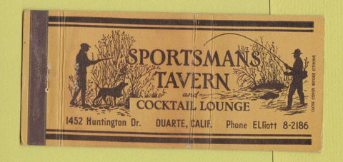 Matchbook Cover - Sportman's Tavern Duarte CA WEAR 30 Strike