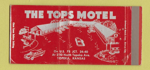 Matchbook Cover - Tops Motel Topeka KS WORN 30 Strike