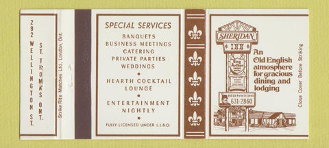 Matchbook Cover - Sheridan Inn St Thomas ON 30 Strike