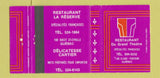 Matchbook Cover - Restaurant Du Grand Theatre Fontaine QC 30 Strike