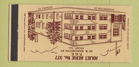 Matchbook Cover - Eagles Club? Joliet IL WEAR 30 Strike