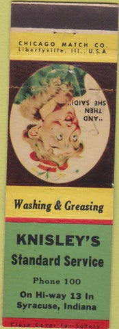 Matchbook Cover - Kinsley's Standard oil gas Syracuse IN