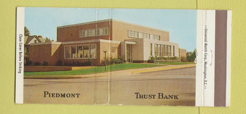 Matchbook Cover - Piedmont Trust Bank Martinsville VA #2 30 Strike